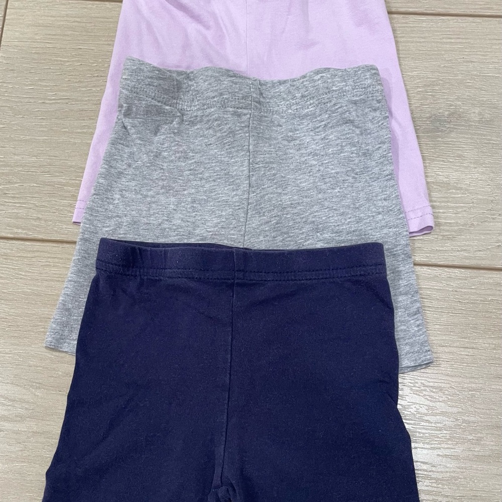 3 Pair Set of Toddler Girls Biker Shorts - 2T